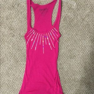 Pink sequin tank top
